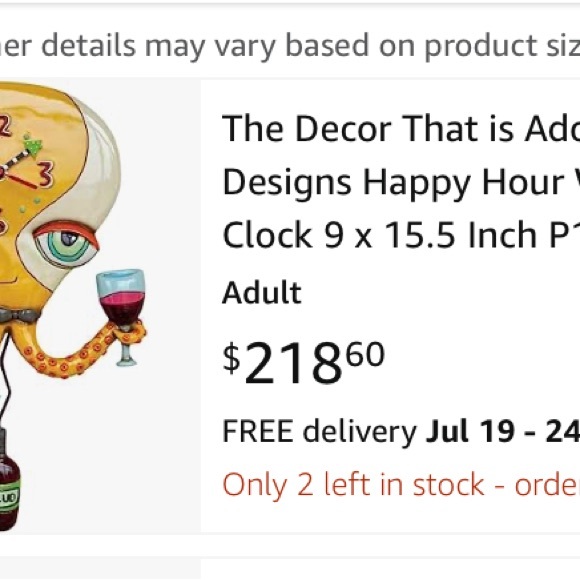 Allen Designs Happy Hour Octopus Clock BRAND NEW ! - Picture 2 of 2